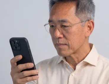 A man watching a video on his phone